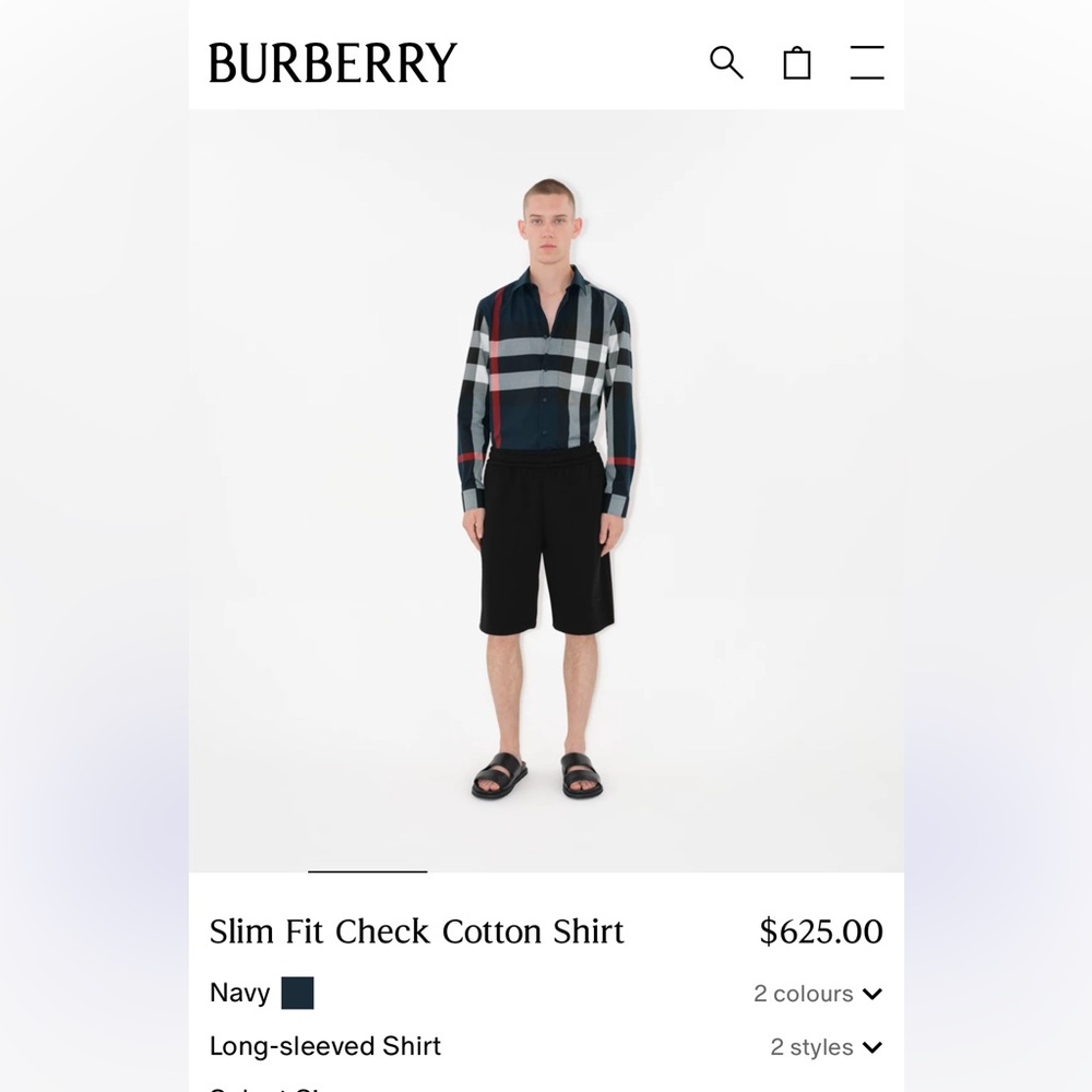 ❌SOLD❌Burberry Slim Fit Check Cotton Shirt